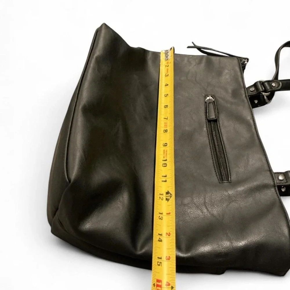 Rosetti Shoulder Bag Womens Large Black  Faux Leather Tote Zip Pocket
